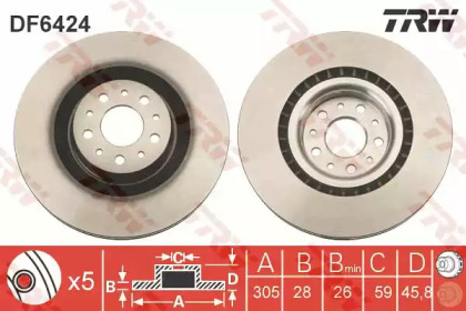Тормозной диск TRW DF6424