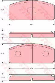 Комплект тормозных колодок TRW GDB110