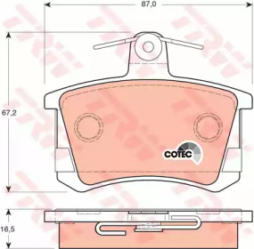 Комплект тормозных колодок, дисковый тормоз TRW GDB1163