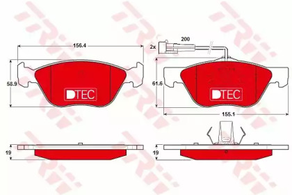 Комплект тормозных колодок, дисковый тормоз TRW GDB1212DTE