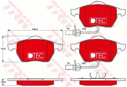 Комплект тормозных колодок, дисковый тормоз TRW GDB1307DTE