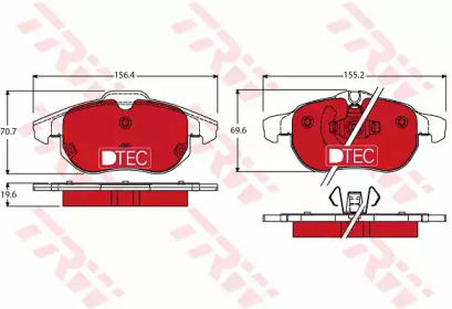 Комплект тормозных колодок, дисковый тормоз TRW GDB1613DTE