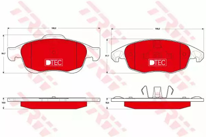 Комплект тормозных колодок, дисковый тормоз TRW GDB1690DTE