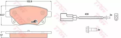 Комплект тормозных колодок, дисковый тормоз TRW GDB1725