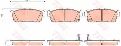 Комплект тормозных колодок, дисковый тормоз TRW GDB1940