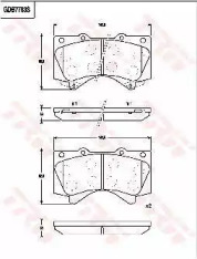 Комплект тормозных колодок, дисковый тормоз TRW GDB7763