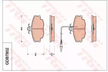 Комплект тормозных колодок, дисковый тормоз TRW GDB7802