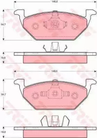 Комплект тормозов, дисковый тормозной механизм TRW GTD1037