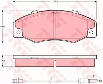 Комплект тормозов, дисковый тормозной механизм TRW GTD1040