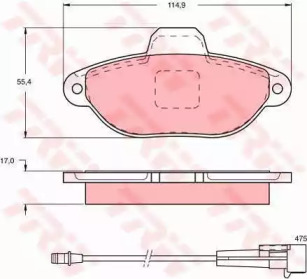 Комплект тормозов, дисковый тормозной механизм TRW GTD1042