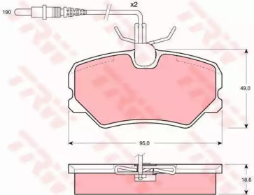 Комплект тормозов, дисковый тормозной механизм TRW GTD1044