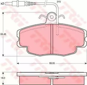 Комплект тормозов, дисковый тормозной механизм TRW GTD1045