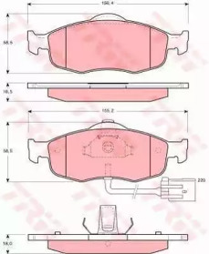 Комплект тормозов, дисковый тормозной механизм TRW GTD1046