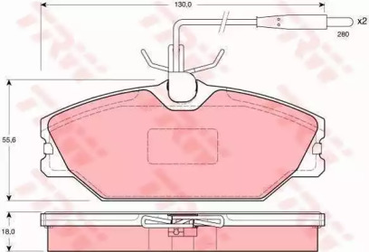 Комплект тормозов, дисковый тормозной механизм TRW GTD1049