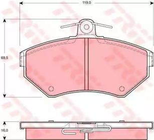 Комплект тормозов, дисковый тормозной механизм TRW GTD1076