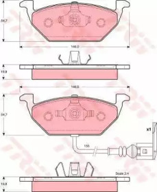 Комплект тормозов, дисковый тормозной механизм TRW GTD1078