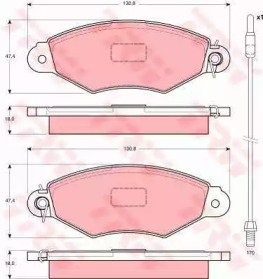 Комплект тормозов, дисковый тормозной механизм TRW GTD1084