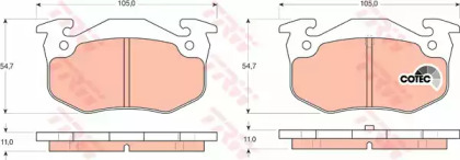 Комплект тормозов, дисковый тормозной механизм TRW GTD1092