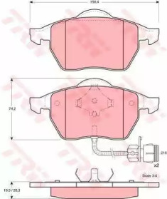 Комплект тормозов, дисковый тормозной механизм TRW GTD1095