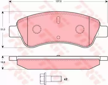 Комплект тормозов, дисковый тормозной механизм TRW GTD1123