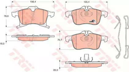 Комплект тормозов, дисковый тормозной механизм TRW GTD1143