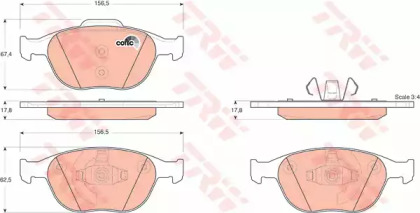 Комплект тормозов, дисковый тормозной механизм TRW GTD1177