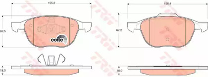 Комплект тормозов, дисковый тормозной механизм TRW GTD1185