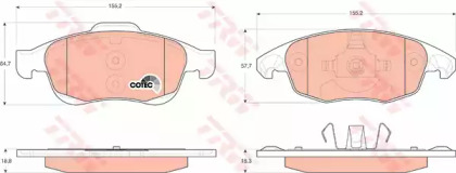 Комплект тормозов, дисковый тормозной механизм TRW GTD1204