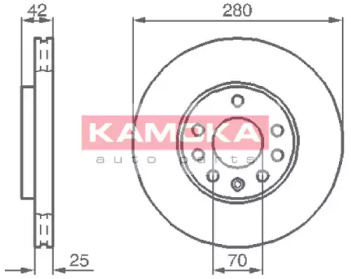 Тормозной диск KAMOKA 1032082