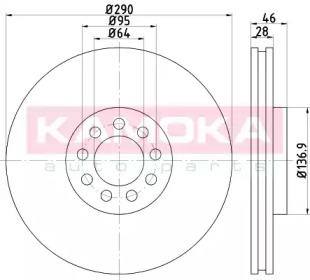 Тормозной диск KAMOKA 103634A