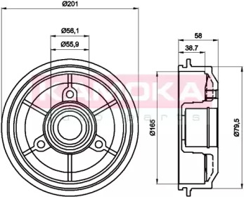 Тормозный барабан KAMOKA 104003