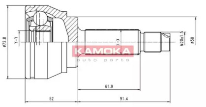 Шарнирный комплект KAMOKA 6168