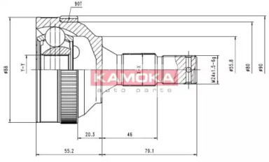 Шарнирный комплект KAMOKA 6224