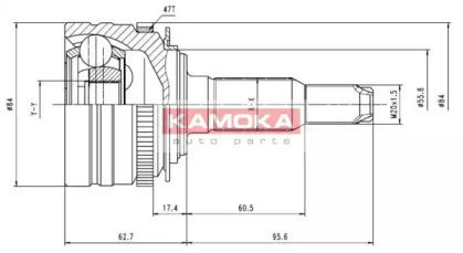 Шарнирный комплект KAMOKA 6747