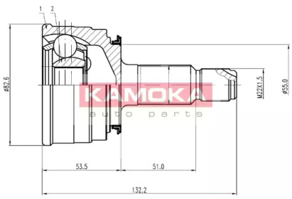 Шарнирный комплект KAMOKA 6748