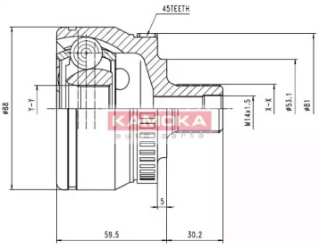 Шарнирный комплект KAMOKA 6762