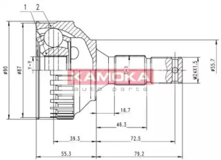 Шарнирный комплект KAMOKA 6924