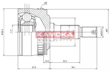 Шарнирный комплект KAMOKA 7046