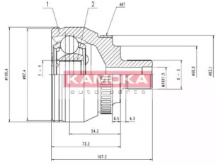 Шарнирный комплект KAMOKA 7268