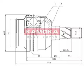 Шарнирный комплект KAMOKA 8009