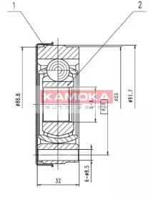 Шарнирный комплект KAMOKA 8010