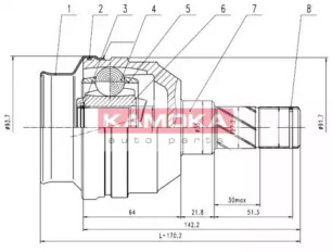 Шарнирный комплект KAMOKA 8715