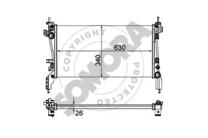 Радиатор, охлаждение двигателя SOMORA 089040C