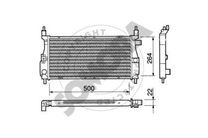 Радиатор, охлаждение двигателя SOMORA 260140