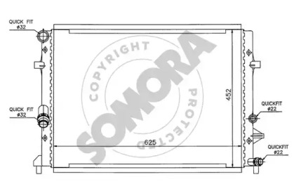 Радиатор, охлаждение двигателя SOMORA 351040H