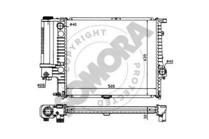 Радиатор, охлаждение двигателя SOMORA 041140