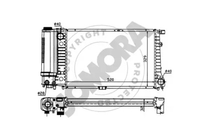 Радиатор, охлаждение двигателя SOMORA 041141