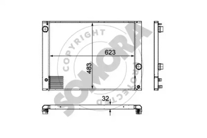 Радиатор, охлаждение двигателя SOMORA 041340B