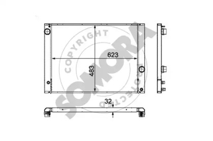 Радиатор, охлаждение двигателя SOMORA 041340C