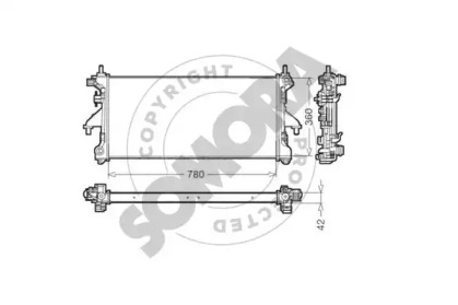 Радиатор, охлаждение двигателя SOMORA 084240A